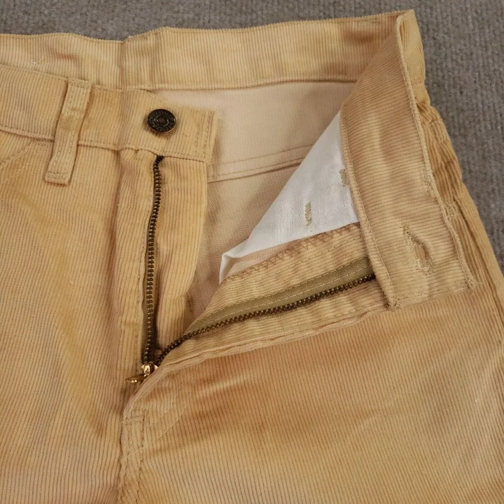 Vintage Levis 519 Corduroy Pants Mens 28x32 Orange Peach Straight Skinny 90s 80s